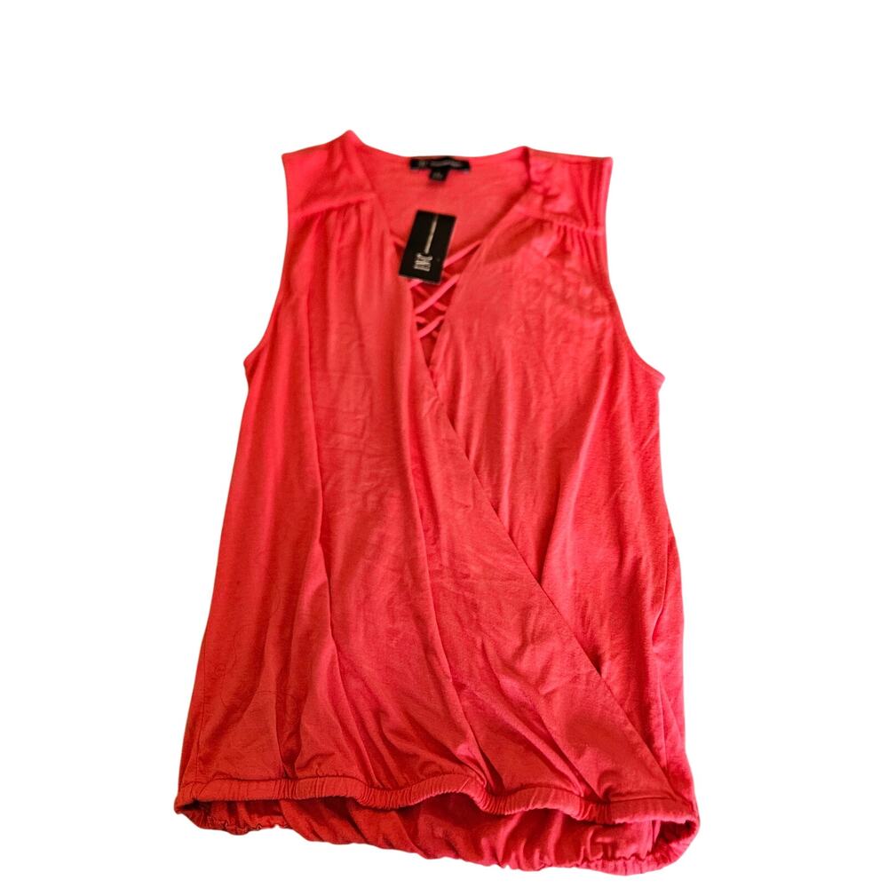 INC International Concepts Coral Sleeveless Surplice Top Small NWT